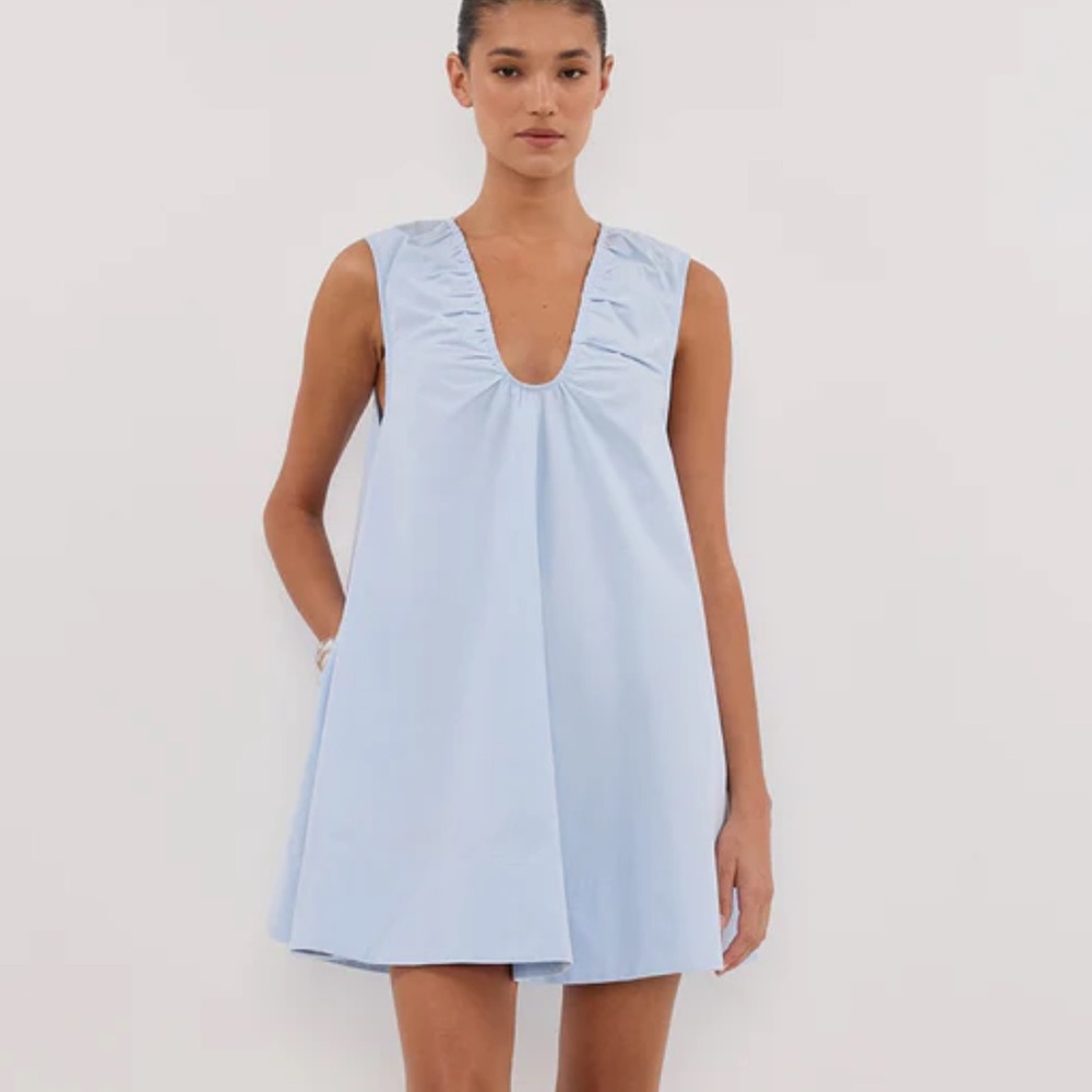 Dissh Gabby Cornflower Oversized Cotton Mini Dress Size 4 - Picture 2 of 9